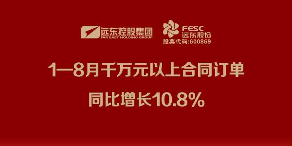 遠(yuǎn)東股份 ：1—8月千萬元以上合同訂單同比增長10.8%